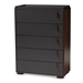 Baxton Studio Rikke Modern and Contemporary Two-Tone Gray and Walnut Finished Wood 5-Drawer Chest