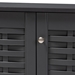 Baxton Studio Winda Modern and Contemporary Dark Gray 3-Door Wooden Entryway Shoe Storage Cabinet - SC864573 B-Dark Grey-Shoe Cabinet