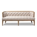 Baxton Studio Agnes French Provincial Beige Linen Fabric Upholstered and White-Washed Oak Wood Sofa - TSF99113-Beige/Natural Oak-SF