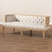 Baxton Studio Agnes French Provincial Beige Linen Fabric Upholstered and White-Washed Oak Wood Sofa - TSF99113-Beige/Natural Oak-SF