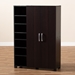 Baxton Studio Marine Modern and Contemporary Two-Tone Wenge and Black Finished 2-Door Wood Entryway Shoe Storage Cabinet with Open Shelves - SESC296-Wenge-Shoe Cabinet