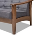 Baxton Studio Larsen Mid-Century Modern Gray Fabric Upholstered Walnut Wood 3-Piece Living Room Set - SW5506-Grey/Walnut-3PC Set