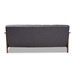 Baxton Studio Larsen Mid-Century Modern Gray Fabric Upholstered Walnut Wood Sofa - SW5506-Grey/Walnut-SF