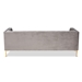 Baxton Studio Zanetta Glam and Luxe Gray Velvet Upholstered Gold Finished Sofa - TSF-7723-Grey/Gold-SF