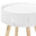 Baxton Studio Jessen Mid-Century Modern White 1-Drawer Wood End Table - SR1703019-White-ET