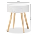 Baxton Studio Jessen Mid-Century Modern White 1-Drawer Wood End Table - SR1703019-White-ET