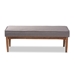 Baxton Studio Arvid Mid-Century Modern Gray Fabric Upholstered Wood Dining Bench - BBT8051-Grey-Bench