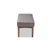 Baxton Studio Arvid Mid-Century Modern Gray Fabric Upholstered Wood Dining Bench - BBT8051-Grey-Bench