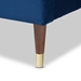 Baxton Studio Volden Glam and Luxe Navy Blue Velvet Fabric Upholstered Full Size Wood Platform Bed Frame with Gold-Tone Leg Tips - BBT6598A1-Navy Blue-Full
