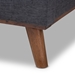 Baxton Studio Erlend Mid-Century Modern Dark Grey Fabric Upholstered King Size Platform Bed - BBT6803-Dark Grey-King