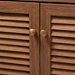 Baxton Studio Coolidge Modern and Contemporary Walnut Finished 5-Shelf Wood Shoe Storage Cabinet with Drawer - FP-03LV-Walnut
