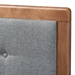 Baxton Studio Sarine Mid-Century Modern Dark Grey Fabric Upholstered Walnut Brown Finished Wood Full Size Headboard - MG97053-Dark Grey/Ash Walnut-HB-Full