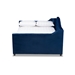 Baxton Studio Perry Modern and Contemporary Navy Blue Velvet Fabric Upholstered and Button Tufted Queen Size Daybed with Trundle - CF8940-Navy Blue-Daybed-Q/T