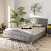 Baxton Studio Felisa Modern and Contemporary Grey Fabric Upholstered and Button Tufted King Size Platform Bed - CF9009-Grey-King
