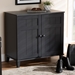 Baxton Studio Glidden Modern and Contemporary Dark Grey Finished 4-Shelf Wood Shoe Storage Cabinet - FP-1201-Dark Grey