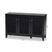 Baxton Studio Coolidge Modern and Contemporary Dark Grey Finished 8-Shelf Wood Shoe Storage Cabinet - FP-04LV-Dark Grey