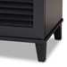 Baxton Studio Coolidge Modern and Contemporary Dark Grey Finished 8-Shelf Wood Shoe Storage Cabinet - FP-04LV-Dark Grey
