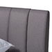 Baxton Studio Brita Mid-Century Modern Grey Fabric Upholstered Walnut Finished Wood King Size Bed - BBT6808-Grey/Walnut-King