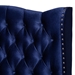 Baxton Studio Hanne Glam and Luxe Purple Blue Velvet Fabric Upholstered King Size Wingback Bed - CF8948-Navy Blue-King