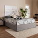 Baxton Studio Leni Modern and Contemporary Light Grey Fabric Upholstered 4-Drawer King Size Platform Storage Bed Frame - CF9045-Light Grey-King