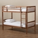 Baxton Studio Jude Modern and Contemporary Walnut Brown Finished Wood Twin Size Bunk Bed - MG0045-Walnut-Twin Bunk Bed