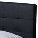 Baxton Studio Maren Mid-Century Modern Dark Grey Fabric Upholstered Queen Size Platform Bed with Two Nightstands - CF9058-Charcoal-Queen