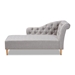 Baxton Studio Emeline Modern and Contemporary Grey Fabric Upholstered Oak Finished Chaise Lounge - CFCL1-Grey/Oak-KD Chaise