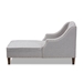 Baxton Studio Leonie Modern and Contemporary Grey Fabric Upholstered Wenge Brown Finished Chaise Lounge - CFCL3-Grey/Wenge-KD Chaise