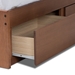 Baxton Studio Wren Modern and Contemporary Walnut Finished 3-Drawer King Size Platform Storage Bed Frame - MG6001-Walnut-King