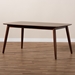 Baxton Studio Edna Mid-Century Modern Walnut Finished Wood Dining Table - Flora-Walnut-DT
