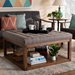 Baxton Studio Alvere Modern and Contemporary Grey Fabric Upholstered Walnut Finished Cocktail Ottoman - BBT5365-Grey/Walnut-Otto