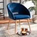 Baxton Studio Vianne Glam and Luxe Navy Blue Velvet Fabric Upholstered Gold Finished Metal Dining Chair - T-6021-Navy Blue Velvet/Gold-DC