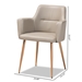 Baxton Studio Martine Glam and Luxe Greyish Beige Faux Leather and Gold Metal Dining Chair - T-5907-Grey PU/Gold-DC