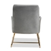 Baxton Studio Sennet Glam and Luxe Grey Velvet Fabric Upholstered Gold Finished Armchair - SF1802-Grey Velvet/Gold-CC