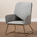 Baxton Studio Sennet Glam and Luxe Grey Velvet Fabric Upholstered Gold Finished Armchair - SF1802-Grey Velvet/Gold-CC