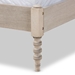 Baxton Studio Cielle French Bohemian Antique White Oak Finished Wood King Size Platform Bed Frame - MG0012-Antique White-King