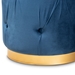 Baxton Studio Gaia Glam and Luxe Navy Blue Velvet Fabric Upholstered Gold Finished Button Tufted Ottoman - FJ5A-015-Navy/Gold-Otto