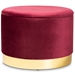 Baxton Studio Marisa Glam and Luxe Red Velvet Fabric Upholstered Gold Finished Storage Ottoman