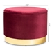 Baxton Studio Marisa Glam and Luxe Red Velvet Fabric Upholstered Gold Finished Storage Ottoman - JY19A221-Red/Gold-Otto