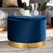 Baxton Studio Marisa Glam and Luxe Navy Blue Velvet Fabric Upholstered Gold Finished Storage Ottoman - JY19A221-Navy/Gold-Otto