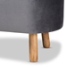 Baxton Studio Simone Mid-Century Modern Grey Velvet Fabric Upholstered Wood Ottoman - JY19A222-Grey/Natural-Otto