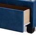 Baxton Studio Caronia Modern and Contemporary Navy Blue Velvet Fabric Upholstered 2-Drawer King Size Platform Storage Bed - Caronia-Navy-King