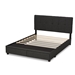 Baxton Studio Netti Dark Grey Fabric Upholstered 2-Drawer Queen Size Platform Storage Bed - Netti-Charcoal Grey-Queen