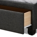 Baxton Studio Netti Dark Grey Fabric Upholstered 2-Drawer Queen Size Platform Storage Bed - Netti-Charcoal Grey-Queen