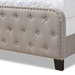 Baxton Studio Annalisa Modern Transitional Grey Fabric Upholstered Button Tufted King Size Panel Bed - Annalisa-Grey-King