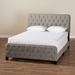 Baxton Studio Annalisa Modern Transitional Grey Fabric Upholstered Button Tufted King Size Panel Bed - Annalisa-Grey-King