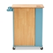 Baxton Studio Liona Modern and Contemporary Sky Blue Finished Wood Kitchen Storage Cart - RT599-OCC-Natural/Sky Blue-Cart