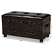 Baxton Studio Callum Modern Transitional Distressed Dark Brown Faux Leather Upholstered 2-Drawer Storage Trunk Ottoman - JY19A418-Brown-Otto