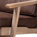 Baxton Studio Sigrid Mid-Century Modern Dark Brown Faux Leather Effect Fabric Upholstered Antique Oak Finished Wood Armchair - Sigrid-Dark Brown/Antique Oak-CC