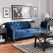Baxton Studio Emma Traditional and Transitional Navy Blue Velvet Fabric Upholstered and Button Tufted Chesterfield Sofa - Emma-Navy Blue Velvet-SF